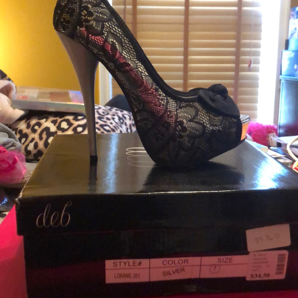Silver & Black Pumps